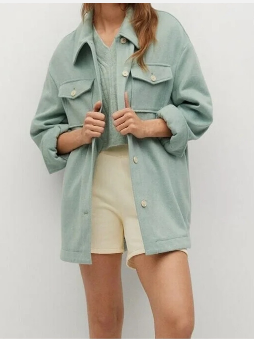 NEW Mango Wool Blend Oversized Overshirt